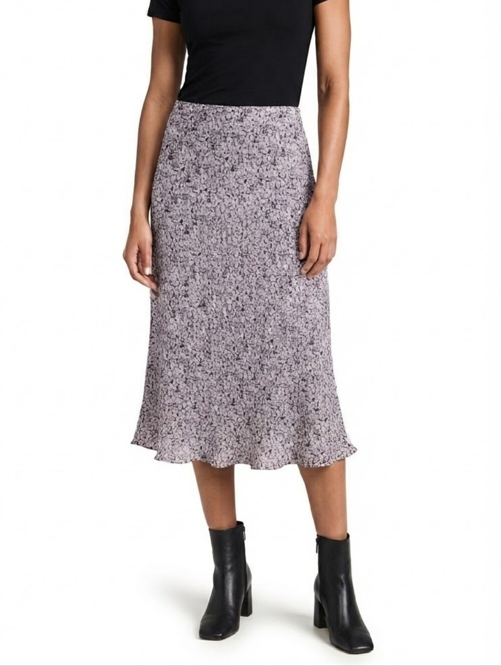 Vintage 90s Banana Republic Silk Floral Midi Skirt Size 12